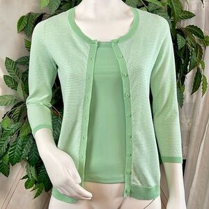 THE LIMITED MINT STRIPED COTTON SWEATER & CAMI SET
